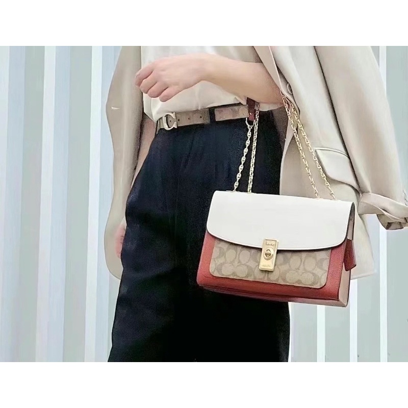 Sẵn - Túi Coach lane phối màu đeo vai