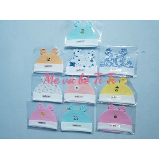 Nón sơ sinh chất cotton (1 cái) thoáng mát có 2 size