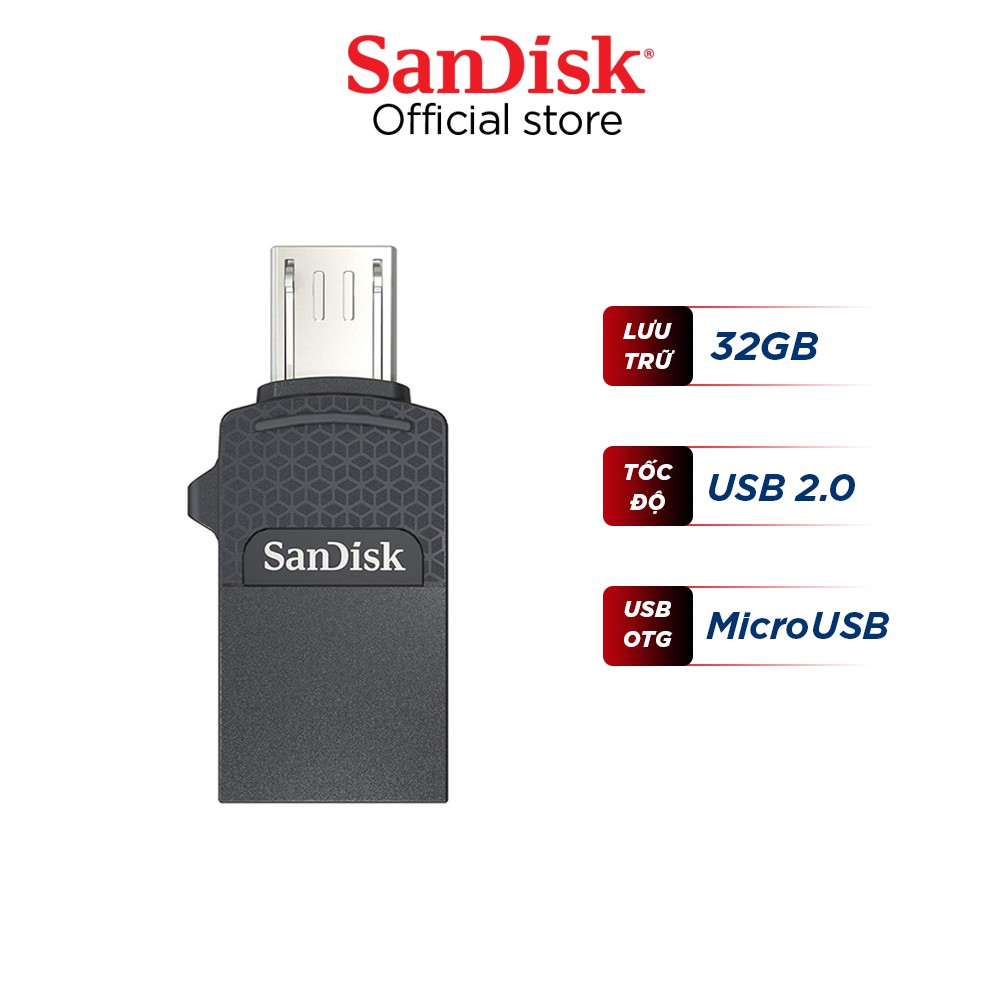 USB OTG SanDisk DD1 32GB Ultra Dual Drive micro USB - Hãng phân phối chính thức