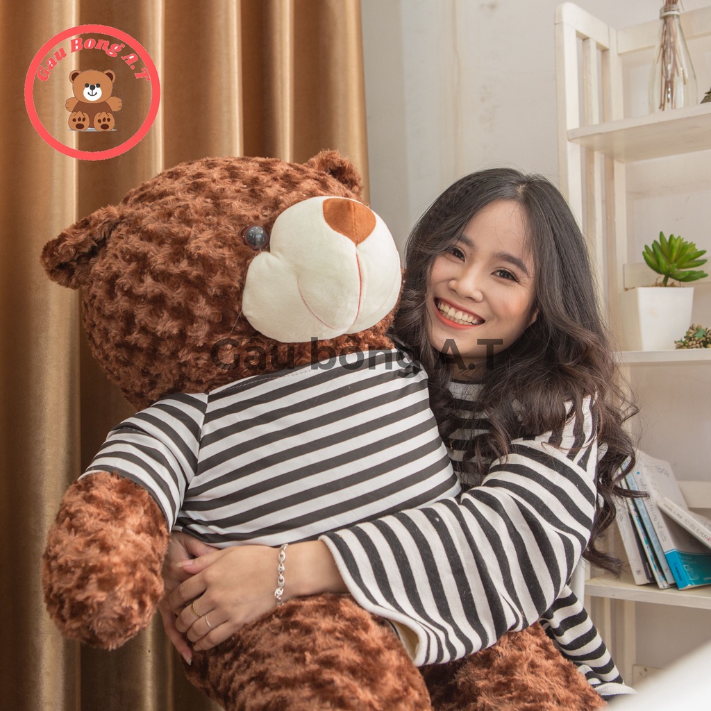 Gấu Bông - Thú nhồi Bông Teddy Siêu To Màu Nâu Đậm _ size 90cm-1m8 _AT001