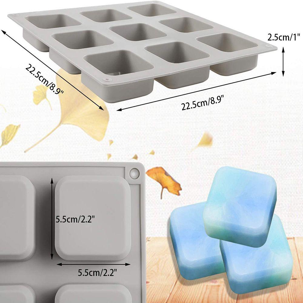 Khuôn Silicone Tạo Hình Làm Xà Phòng 3D 9 Ngăn DIY