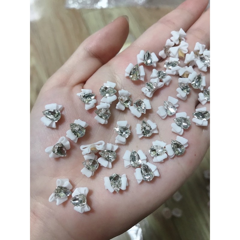 hoa nơ - hoa bột nail- phụ kiện nail- hoa đính