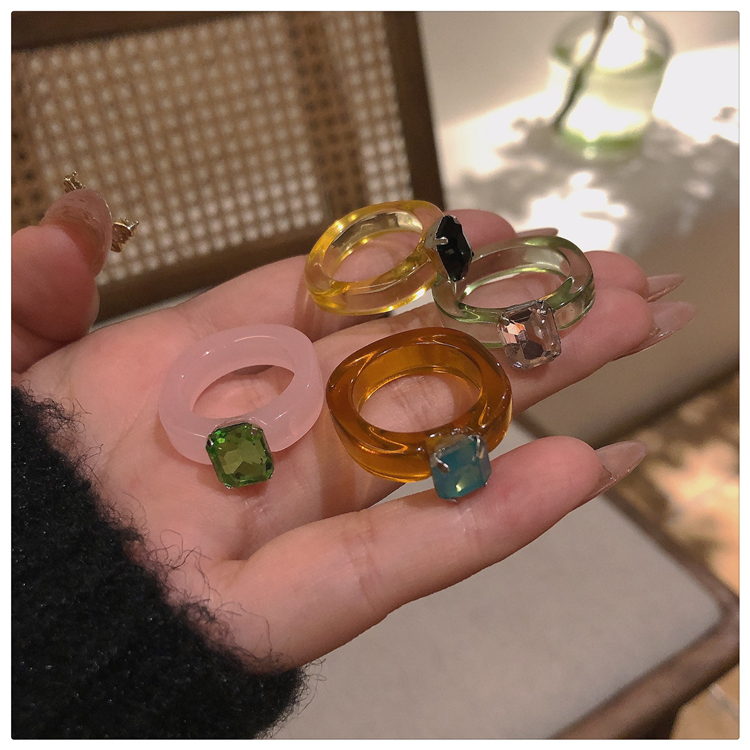 IF ME Nhẫn Nhựa Trong Suốt Phong Cách Hàn Quốc