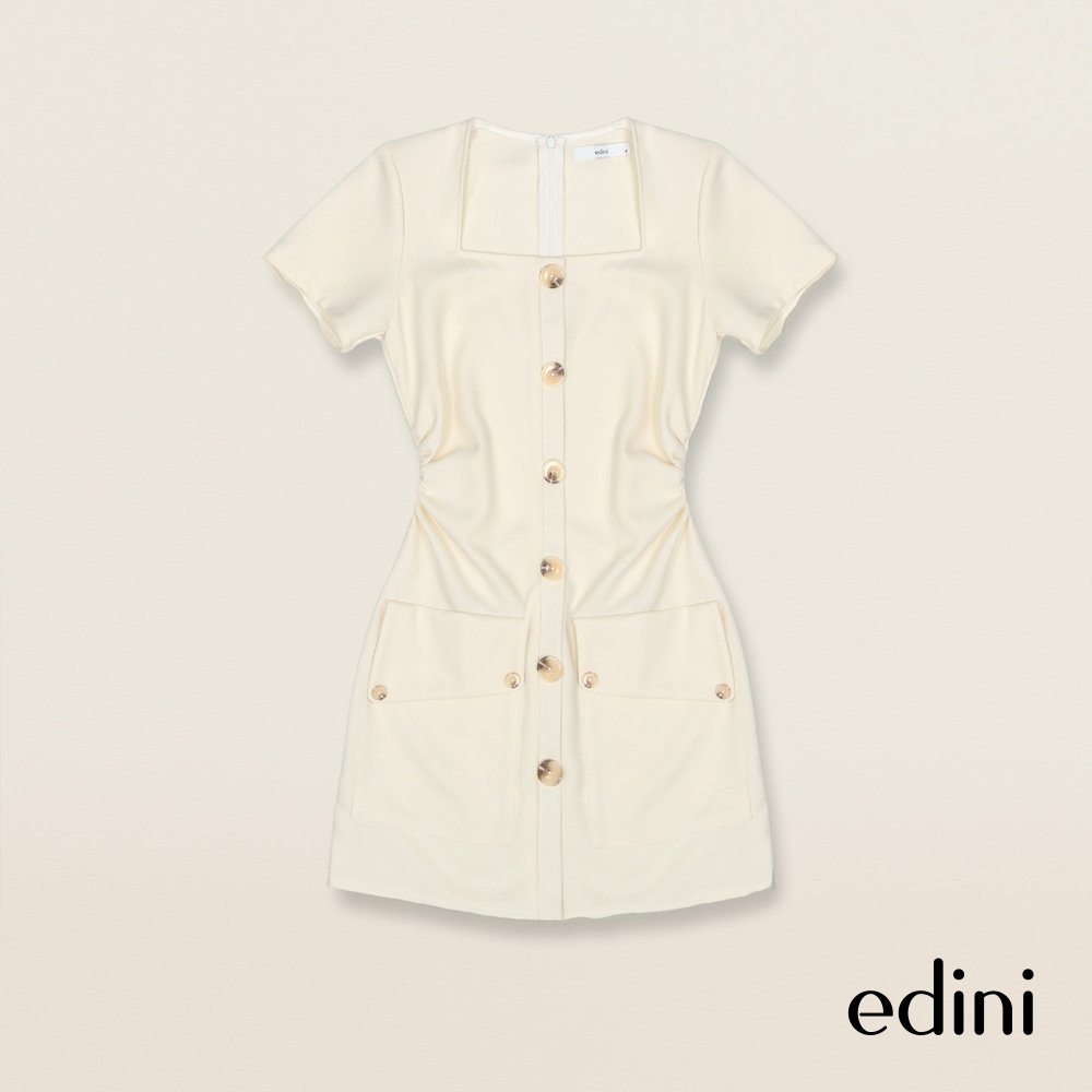 Đầm Cổ Vuông Nhún Eo EDINI - D1273