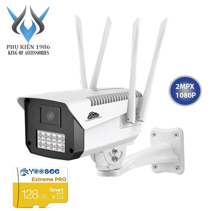 Camera IP Wifi Vitacam VB1090 4 Râu 2.0MPX FullHD 1080P, Đèn Starlight màu ban đêm, Xoay 355 độ (Trắng) - Phụ Kiện 1986