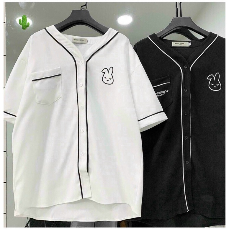 Áo Sơ Mi From rộng lô gô thêu dễ thương áo kiểu nữ tay ngắn cổ V chất kate mền mịn alohashop91