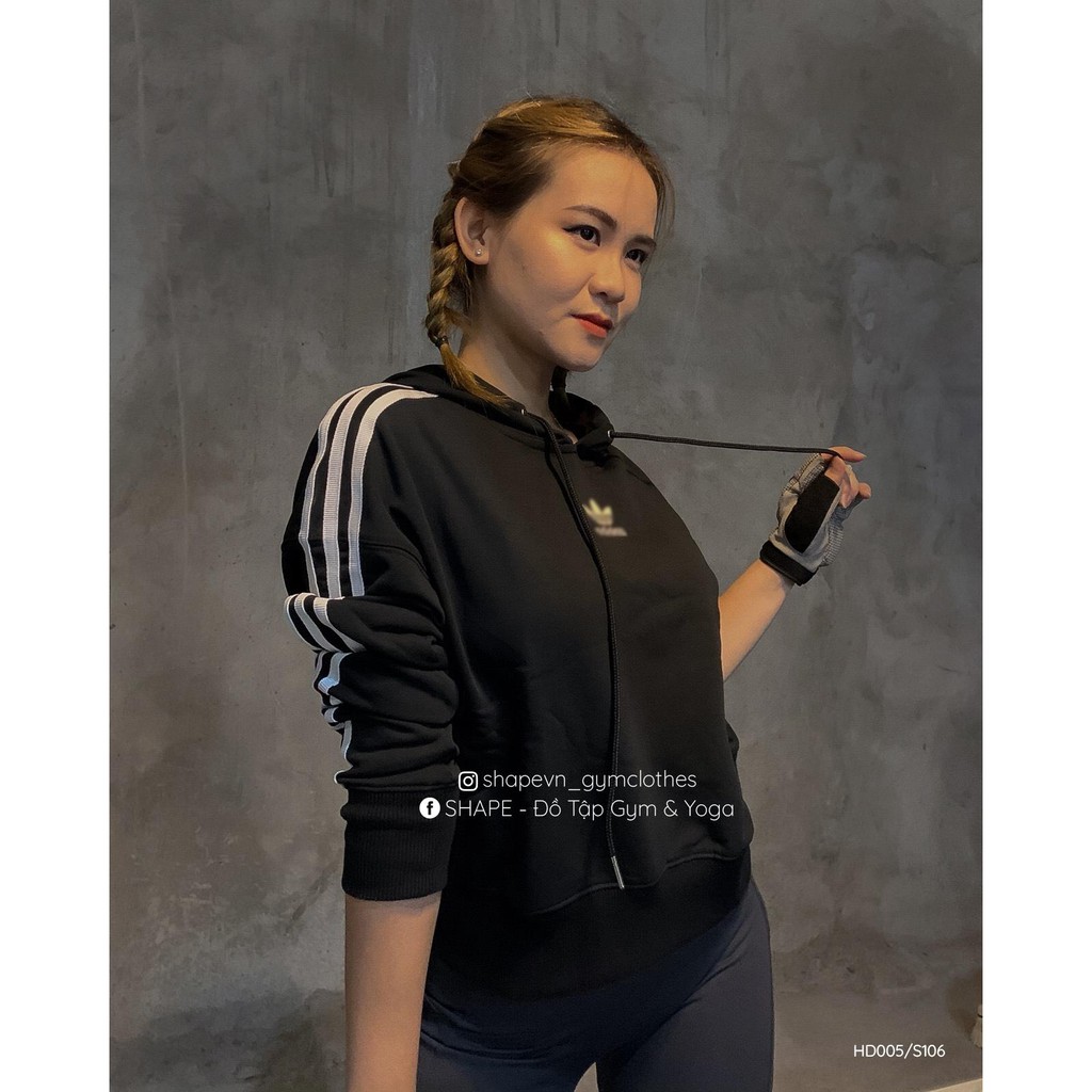 Áo tập nữ áo hoodie croptop A.d basic XK [HD005]