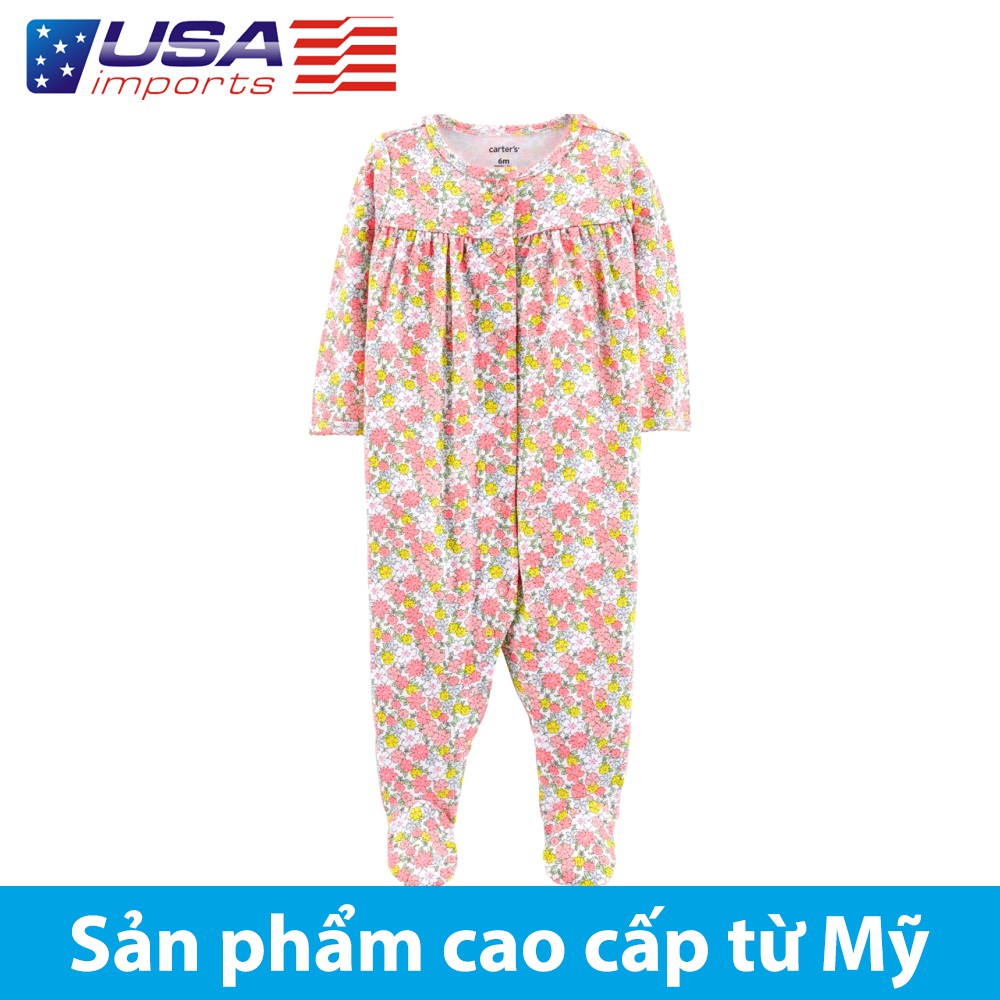 Đồ dài, đồ ngủ cotton liền quần cài nút Car-tờ Auth Từ Mỹ (15925710)