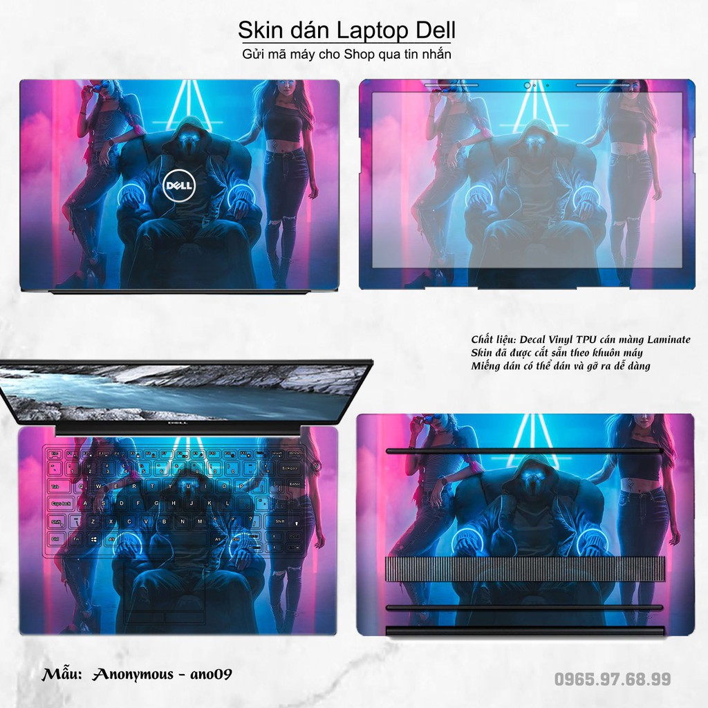 Skin dán Laptop Dell in hình Anonymous _nhiều mẫu 2 (inbox mã máy cho Shop)