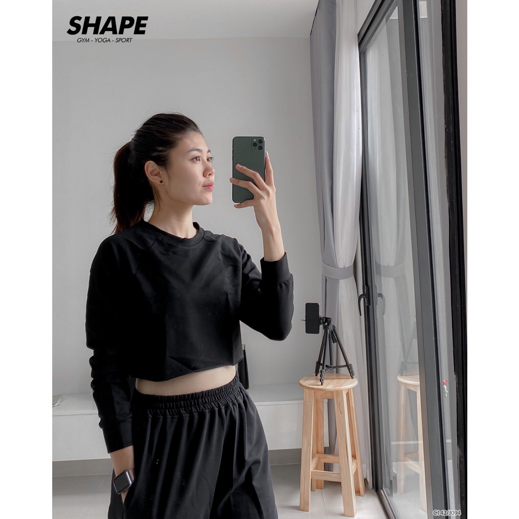 Áo croptop thể thao Shape thun dài tay basic [C142]