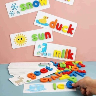 TRÒ CHƠI ĐÁNH VẦN BẰNG GỖ ABC CHO BÉ