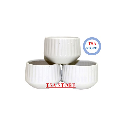 Chậu trồng cây hình Bo miệng kẻ 9cm x 6,5cm chậu cây mini/terrarium/hồ cá/bonsai/hòn non bộ/sen đá/xương rồng