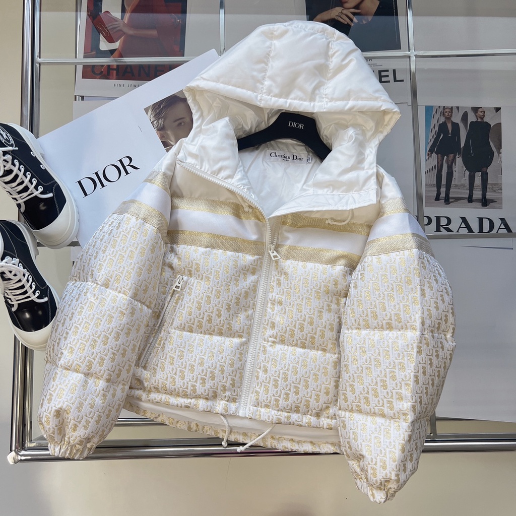 Áo phao thời trang cao cấp Dior CD cho nữ hoạ tiết monogram phong cách trẻ trung