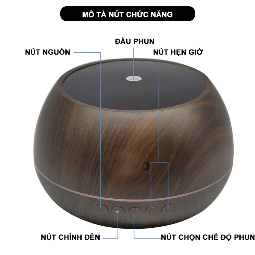 Máy Khuếch Tán Tinh Dầu Phun Sương Trụ tròn 1000ml Có Tích Hợp LOA BLUETOOTH tiện lợi-PSLB01  Bảo hành 6 tháng