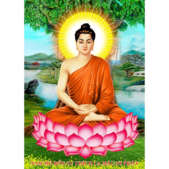Tranh đính full đá 5D, tranh Phật Thích Ca Mâu Ni
