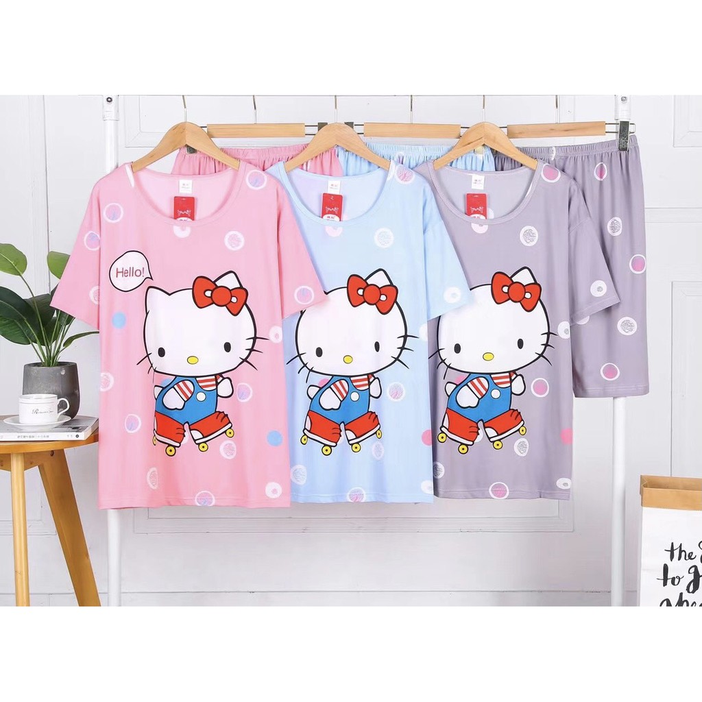 đồ bộ mặc nhà dễ thương, đồ ngủ size to, bộ mặc nhà, bộ thun mặc nhà, đồ ngủ nữ, bộ thun Quảng Châu, đồ bộ nữ