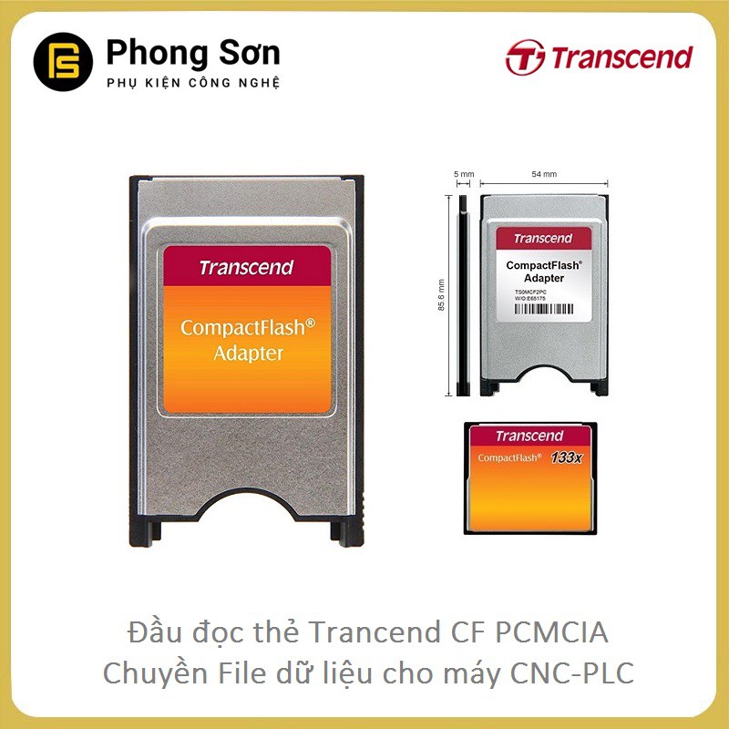 Đầu đọc thẻ nhớ CF sang PCMCIA Transcend - CF Compact Flash PCMCIA
