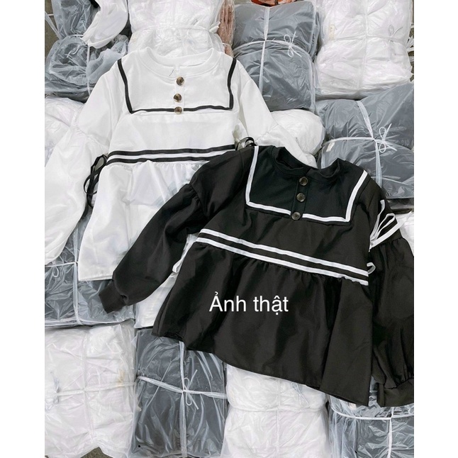 ÁO BABYDOLL SỌC VIỀN