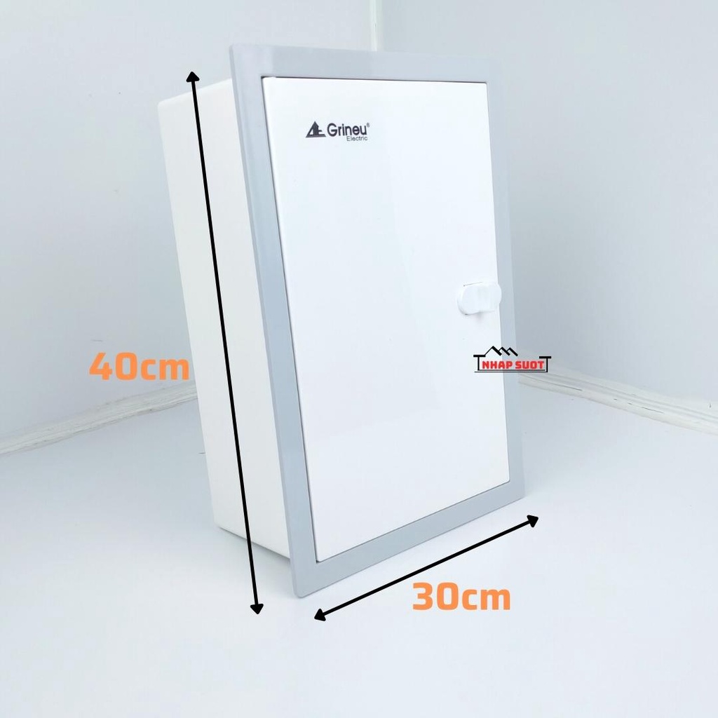 Tủ điện nhựa, hộp cầu dao tổng Grineu mặt phẳng, nhựa ABS chống cháy