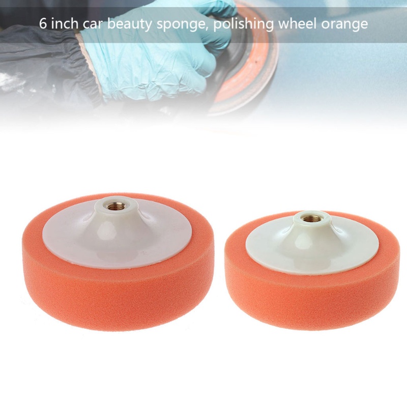 Đầu Xốp Đánh Bóng Xe Hơi Màu Cam Kích Thước 6 Inch 15cm