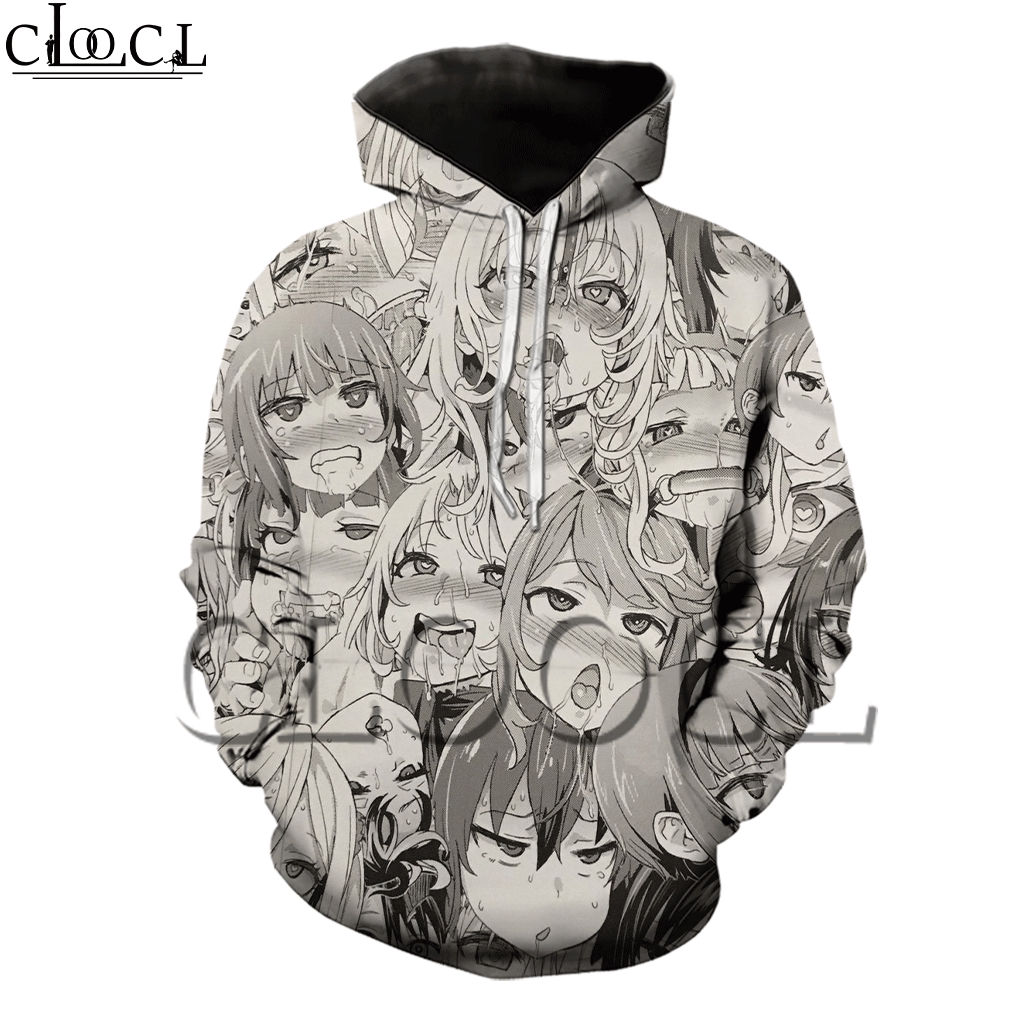 Áo hoodie hình Anime Ahegao Hentai 3D cá tính