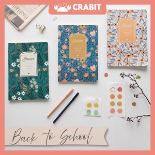 Back to school - Combo 6 vở kẻ ngang Flower 120 trang & 2 bút bi nước chủ đề