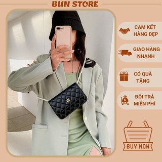 Túi xách nữ đeo chéo đeo vai Katun quai ngọc sang trọng cá tính họa tiết trần trám size 20cm