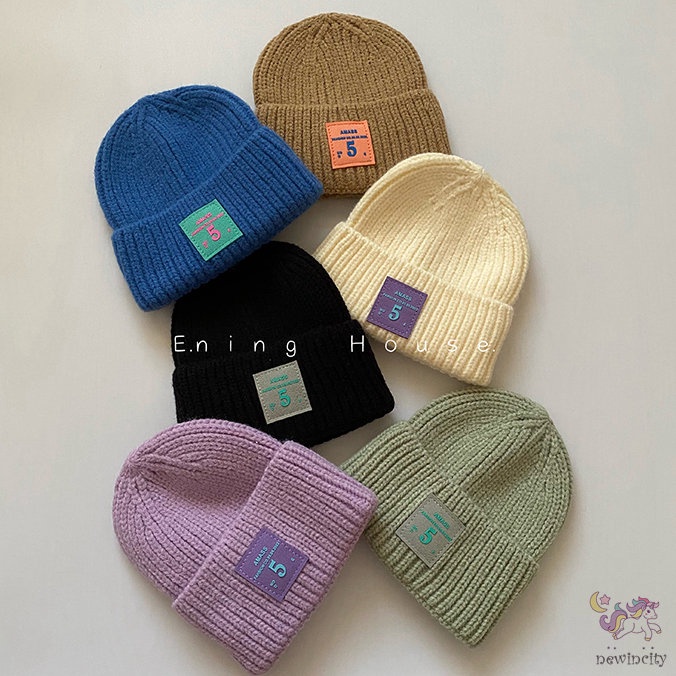 Mũ dệt kim co giãn giữ ấm mùa đông thời trang Hàn Quốc cho trẻ em