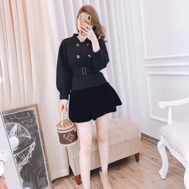 Áo dạ ngắn măngto