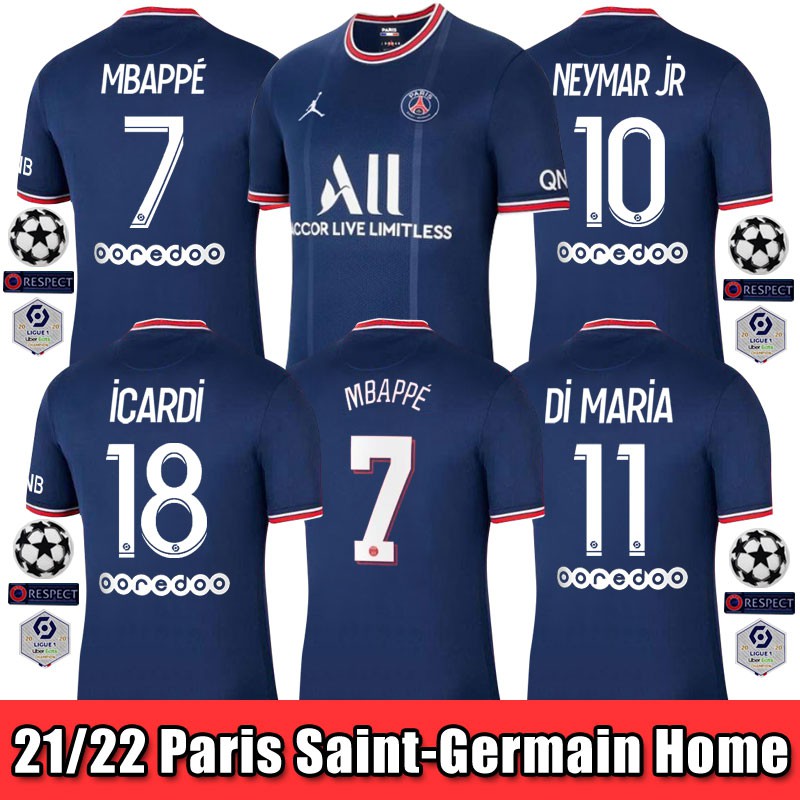 Áo Thun Ngắn Tay In Hình Đội Tuyển Paris Saint-Germain 2021-2022 21 / 22