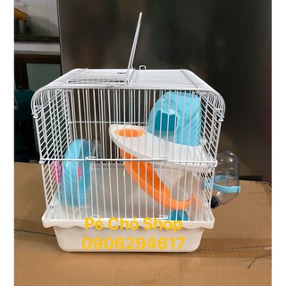 Lồng hamster 1 tầng lâu đài tuyết trắng 23cm x rộng17cm x cao 25cm.