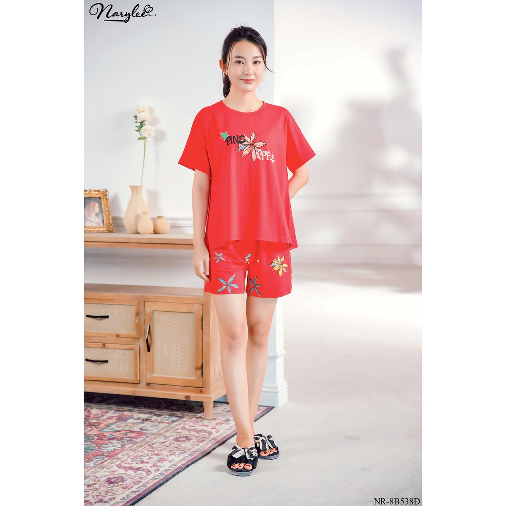 Bộ đồ mặc nhà áo cộc quần đùi 100% cotton cao cấp Narylee NR-8B538