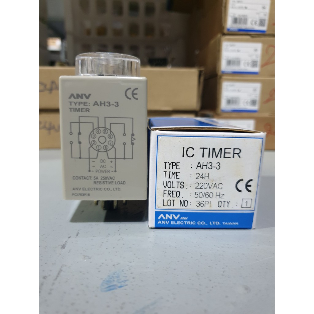 Timer đơn - Timer định thời gian 24 giờ điện áp 220V - AH3-3 24H 220V