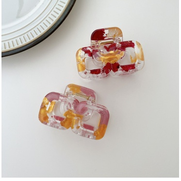 Kẹp tóc nhựa trong suốt cao cấp họa tiết, phụ kiện tóc KT042 - Filibrastyle