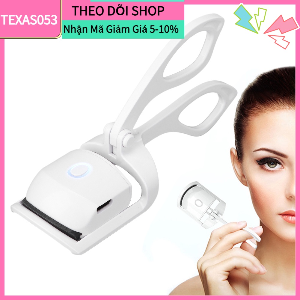 Hàng Sẵn Dụng cụ bấm cong lông mi Cầm Tay Có Thể Sạc Lại sử dụng nhiệt tạo hàng mi cong vút giữ lâu dài【Texas053】