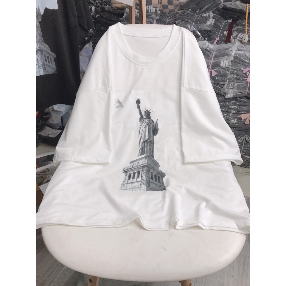 Áo thun nữ , áo đôi chào xuân tượng nữ thần tự do phong cách steen