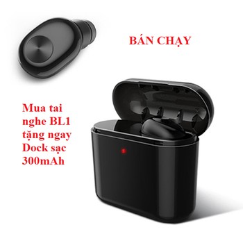 [HÀNG CHẤT LƯỢNG CAO] Tai nghe bluetooth kèm mic BL1 tặng kèm Dock sạc 300Mah, tai nghe bluetooth không dây