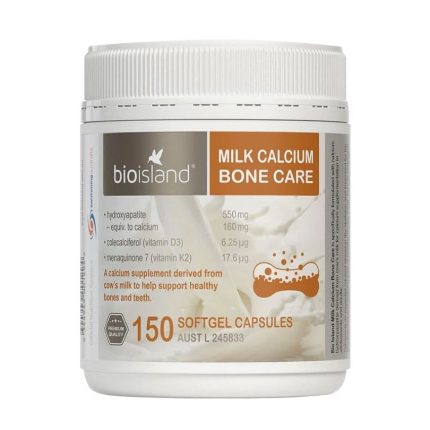 Viên uống canxi hữu cơ cho người lớn Bone care bioisland 150 viên úc hấp thụ tốt canxi tránh loãng xương- mẹ bean bon