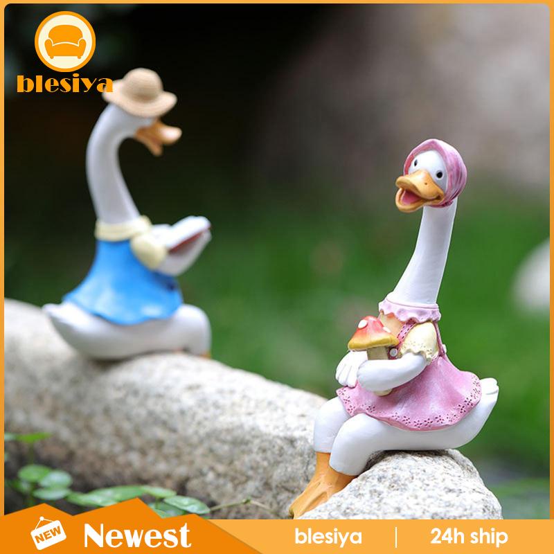 Set 2 Bức Tượng Vịt Handmade Để Bàn Trang Trí Văn Phòng