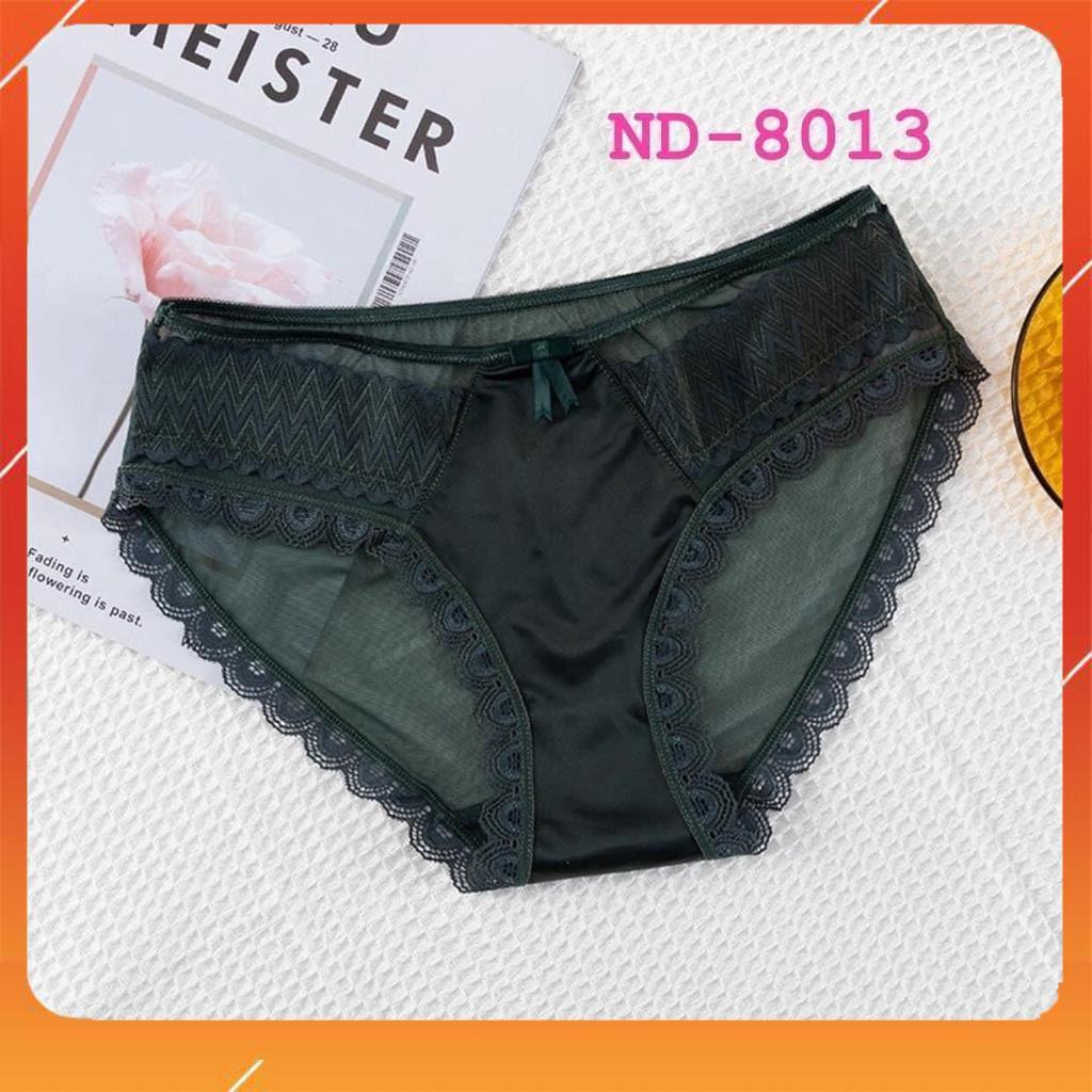 Quần lót nữ lụa mix ren cao cấp nhẹ nhàng kháng khuẩn mềm mại thoáng mát cực xinh Q8013