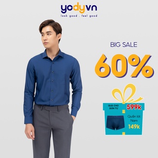 Áo Sơ Mi YODY Nam dài tay kiểu dáng slim có túi chống nhăn SPM4005