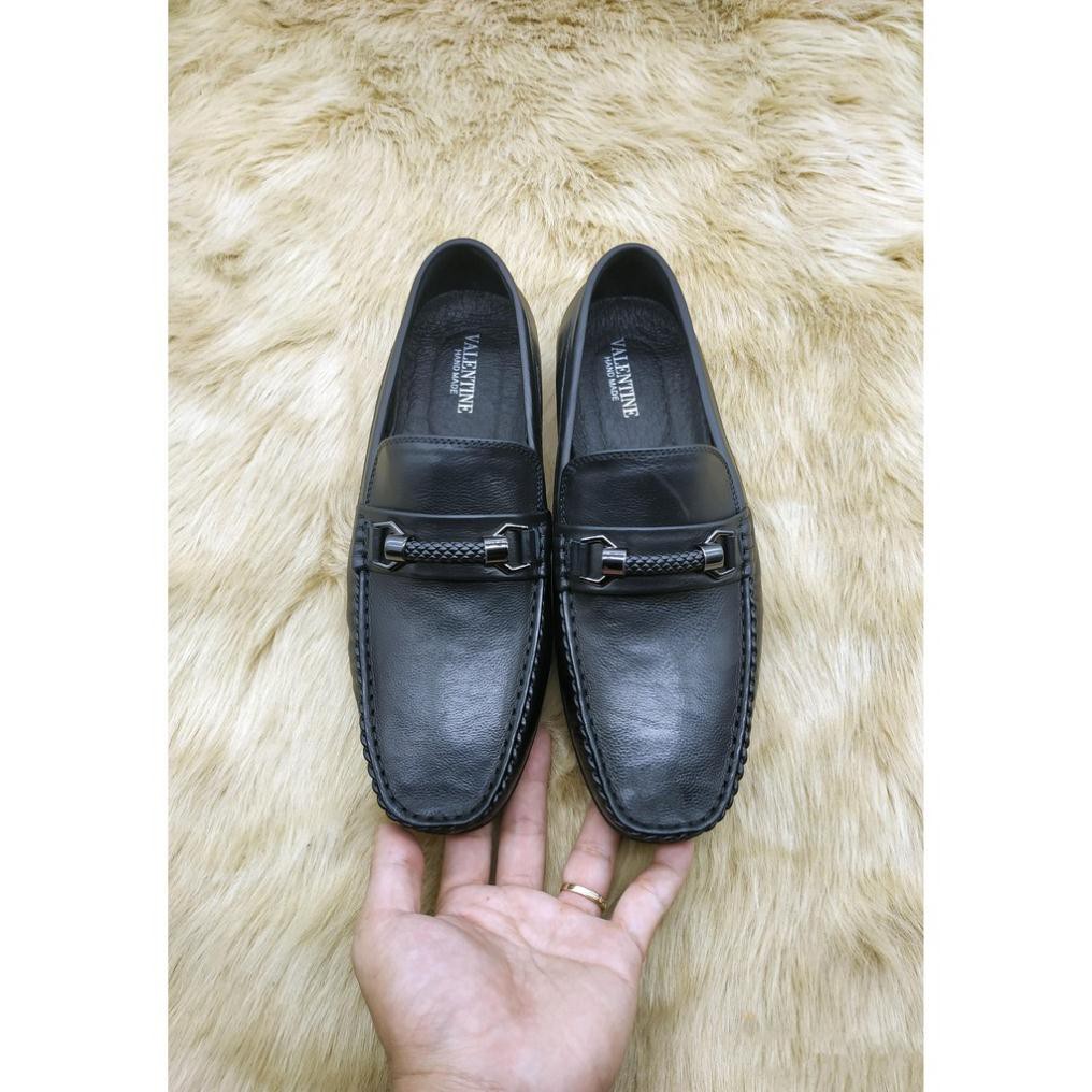 Giày lười nam, giày mọi da cao cấp Nhập khẩu Full Box Valentine