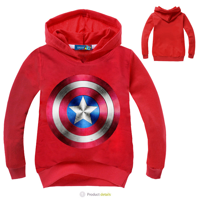 Áo Hoodie In Hình Khiên Captain America Thời Trang Cho Bé