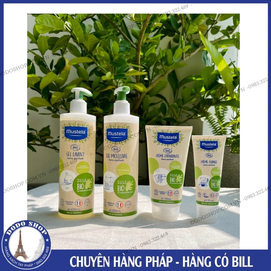 Sữa tắm Mustela hữu cơ gel lavant, sữa tắm gội hữu cơ 2in1 dùng cho bé từ sơ sinh của Mustela