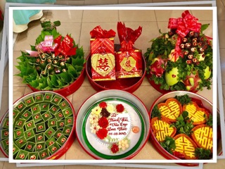 Chữ hỷ dán trái cây