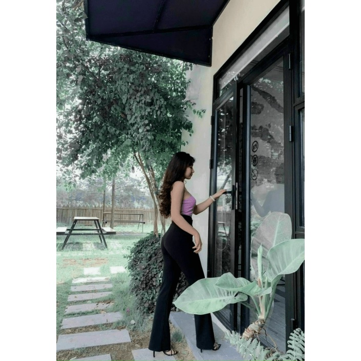 QUẦN TÂY ỐNG SUÔNG ỐNG LOE CẠP CAO GEN BỤNG 2 KHUY DÁNG DÀI THƯỚT THA QUẦN ỐNG RỘNG NỮ - TOP1SHOP