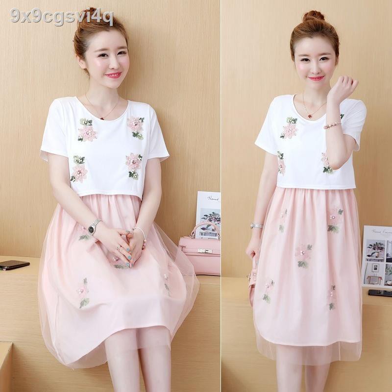 ❁♚Quần áo thời trang cho con bú đi chơi vào mùa hè, váy bà bầu nóng bỏng, áo dài cotton gạc lưới cho con bú mùa hè, quần