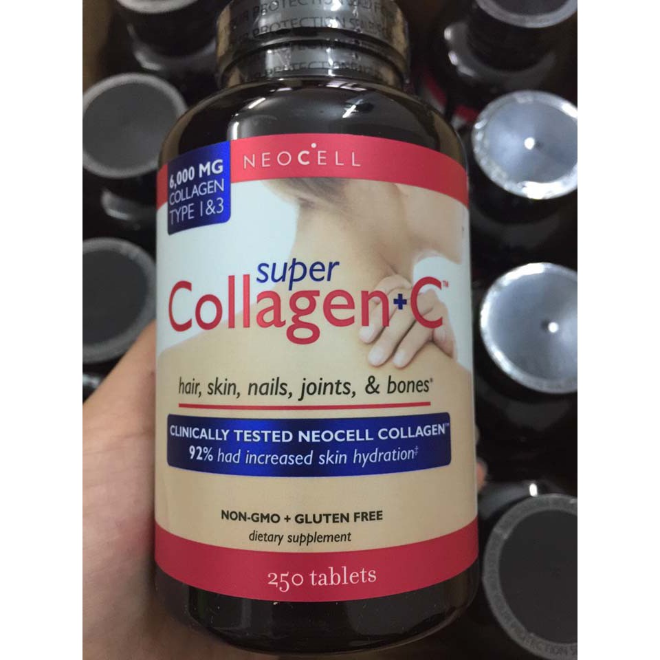 Neocell Super Collagen +C Type 1&3 uống đẹp da chống lão hóa, Chai 250 viên