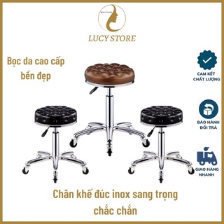Ghế xoay spa nâng hạ chân khế cao cấp, ghế đôn hơi chân đúc chắc chắn - lucy store thiết bị vật tư spa
