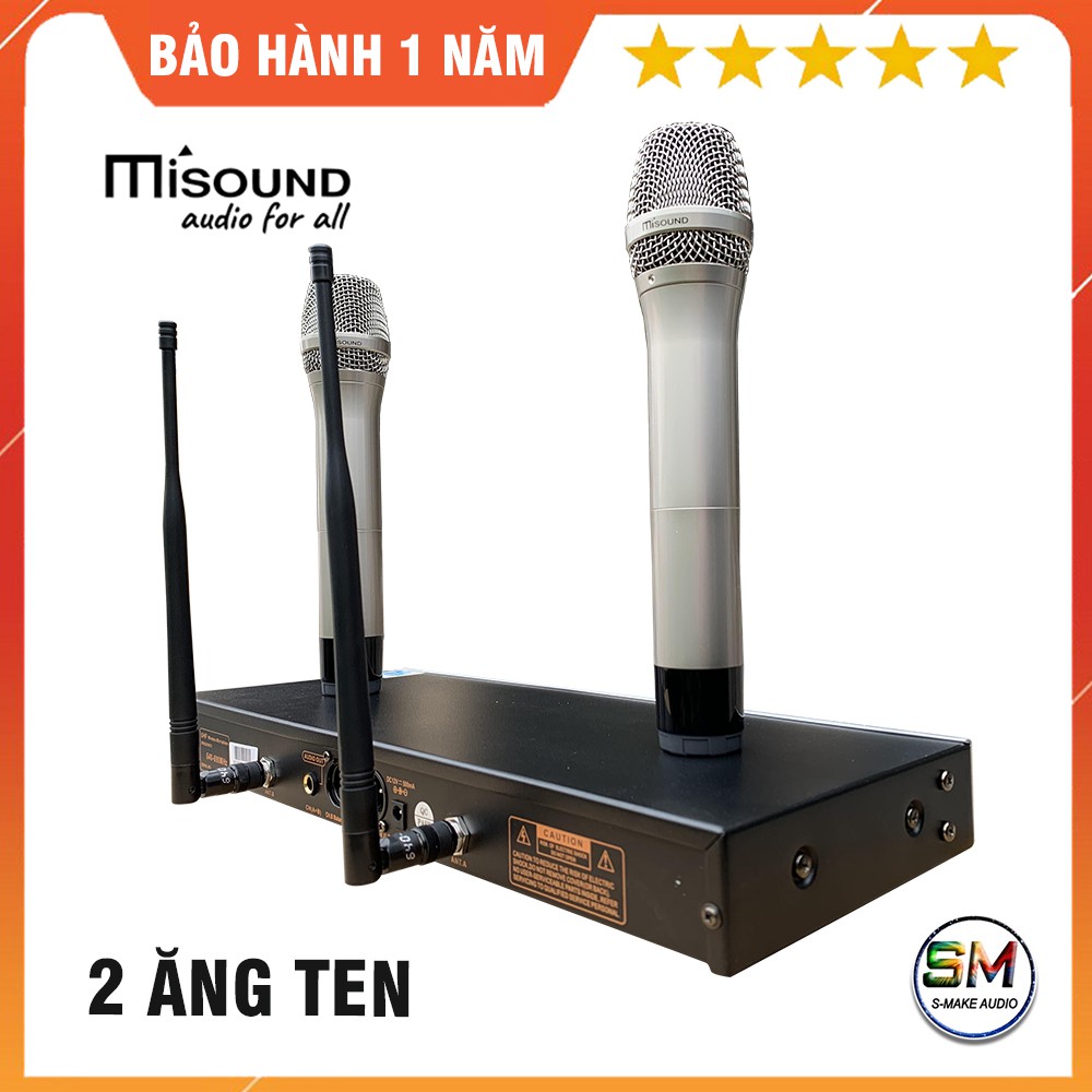 Micro không dây Karaoke MiSound M550i - Cảm biến gia tốc, tự động ngắt, tặng bộ pin sạc khô - smake audio